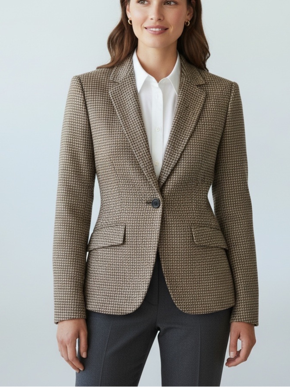 Orvis Wool Houndstooth Blazer Jacket Size 20 Made in USA